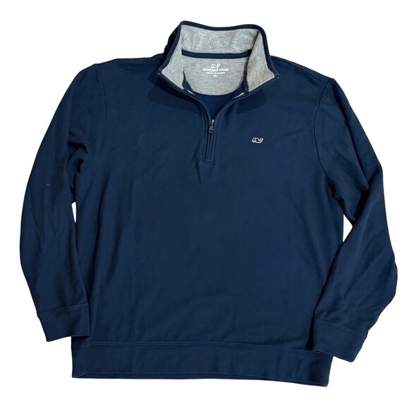 Vineyard Vines Other - Vineyard Vines 1/4 Zip Size XL Pique Pullover Navy Blue Pima Cotton